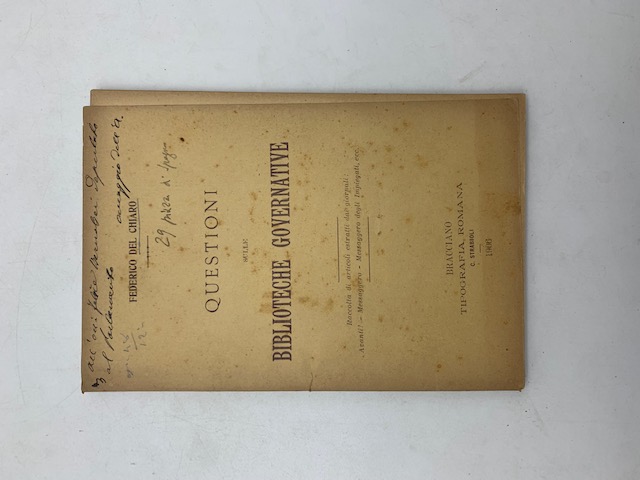 Questioni sulle biblioteche governative